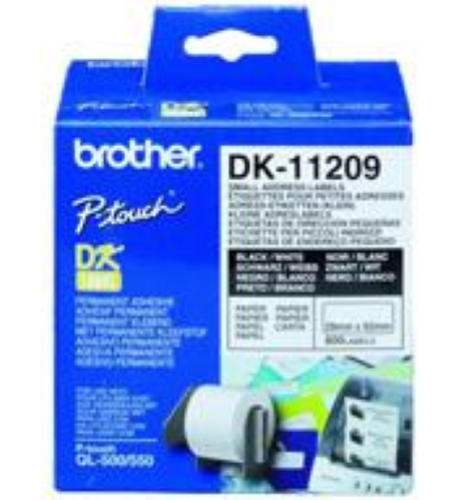 BROTHER DK-11209 ROTOLO ETICHETTE ADESIVE BIANCO OPACO 292X62 MM 800 ETICHETTE/ROTOLO PER QL500/QL500A/QL550/QL560VP/QL570/QL580N/QL650TD/QL1050/QL1060N